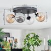 Chehalis ceiling light, globe light Amber, clear, Smoke-coloured, 4-light sources