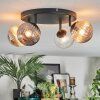 Chehalis ceiling light, globe light Amber, clear, Smoke-coloured, 4-light sources