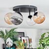 Chehalis ceiling light, globe light Amber, clear, Smoke-coloured, 4-light sources