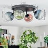 Chehalis ceiling light, globe light blue, green, clear, coppery, 4-light sources