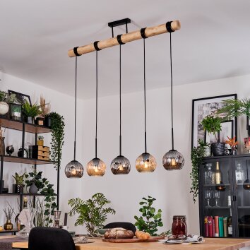 Ripoll hanging light, globe light, pendant light Ecru, black, 5-light sources