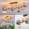 Chehalis ceiling light, globe light gold, black, 8-light sources