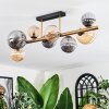 Chehalis ceiling light, globe light gold, black, 8-light sources
