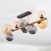 Chehalis ceiling light, globe light gold, black, 8-light sources