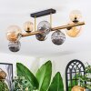Chehalis ceiling light, globe light gold, black, 8-light sources