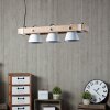 Brilliant Plow Pendant Light Dark wood, white, 3-light sources