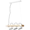 Brilliant Plow Pendant Light Dark wood, white, 3-light sources