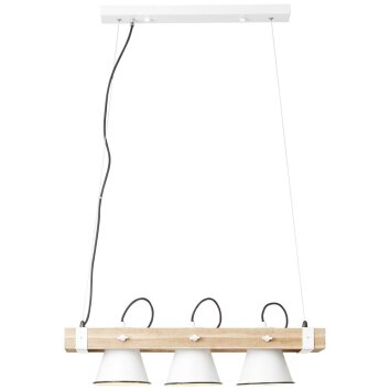 Brilliant Plow Pendant Light Dark wood, white, 3-light sources