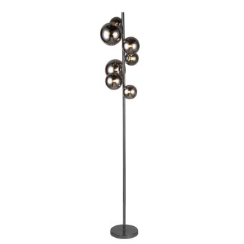 WOFI VILLA Floor Lamp chrome, black, 7-light sources