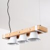 OKSBOL Pendant Light brown, Light wood, white, 3-light sources