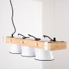 OKSBOL Pendant Light brown, Light wood, white, 3-light sources
