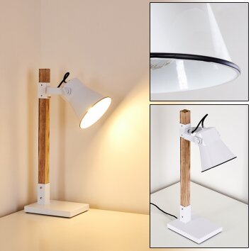 OKSBOL Table Lamp brown, white, 1-light source