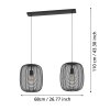 Eglo lights RINROE hanging light black, 2-light sources