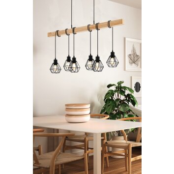 Eglo lights EGLO hanging light brown, black, 6-light sources