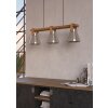 Eglo lights CAWTON hanging light brown, brushed steel, 3-light sources