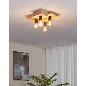 Eglo lights HALKIN ceiling light brown, black, 4-light sources