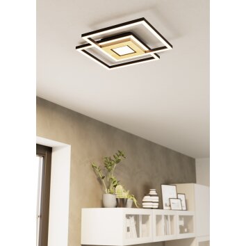 Eglo lights MARINELLO ceiling light LED brown, black, Remote control