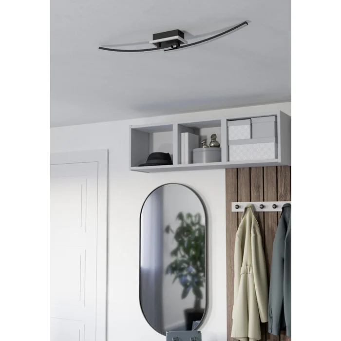 Plafoniera EGLO Lungolago 901784 LED 12W 3000K 1450lm 220-240V,50/60Hz L 750mm x l 90mm x H 80mm plastic/otel negru plastic alb IP20 [2]