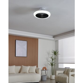 Eglo lights mit Ceiling fan light LED black, white, Remote control