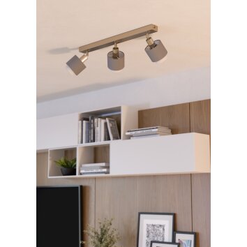 Eglo lights BELLIZZI ceiling light, ceiling spotlight matt nickel