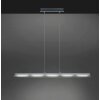 Leuchten Direkt LOLAsmart-NELE Pendant Light LED matt nickel, 5-light sources, Remote control, Colour changer