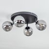 Chehalis ceiling light, globe light Smoke-coloured, 4-light sources