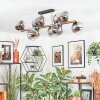 Gastor ceiling light, globe light gold, black, 10-light sources