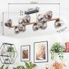 Gastor ceiling light, globe light gold, black, 10-light sources