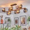 Gastor ceiling light, globe light gold, black, 10-light sources