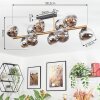 Gastor ceiling light, globe light gold, black, 10-light sources