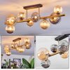 Chehalis ceiling light, globe light gold, black, 8-light sources
