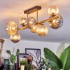 Chehalis ceiling light, globe light gold, black, 8-light sources