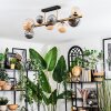 Chehalis ceiling light, globe light gold, black, 8-light sources