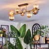 Chehalis ceiling light, globe light gold, black, 8-light sources