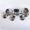 Ripoll ceiling light, globe light chrome, Smoke-coloured, 6-light sources