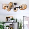 Ripoll ceiling light, globe light Amber, 6-light sources