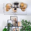 Ripoll ceiling light, globe light Amber, 6-light sources