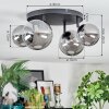 Chehalis ceiling light, globe light Smoke-coloured, 4-light sources