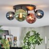 Chehalis ceiling light, globe light blue, green, coppery, 4-light sources