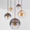 Koyoto hanging light, globe light, pendant light gold, black, 5-light sources