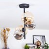 Chehalis ceiling light, globe light 33 cm Amber, Smoke-coloured, 4-light sources