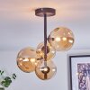 Chehalis ceiling light, globe light 33 cm Amber, 4-light sources
