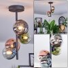 Chehalis ceiling light, globe light 27 cm blue, chrome, green, clear, coppery, Smoke-coloured, 4-light sources
