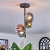 Chehalis ceiling light, globe light 27 cm blue, chrome, green, clear, coppery, Smoke-coloured, 4-light sources