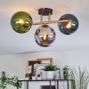 Gastor ceiling light, globe light gold, black, 3-light sources