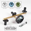 Gastor ceiling light, globe light gold, black, 3-light sources