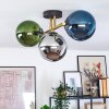 Gastor ceiling light, globe light gold, black, 3-light sources
