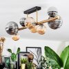 Chehalis ceiling light, globe light gold, black, 8-light sources