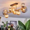 Chehalis ceiling light, globe light gold, black, 8-light sources