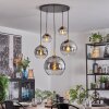 Koyoto hanging light, globe light, pendant light gold, black, 5-light sources